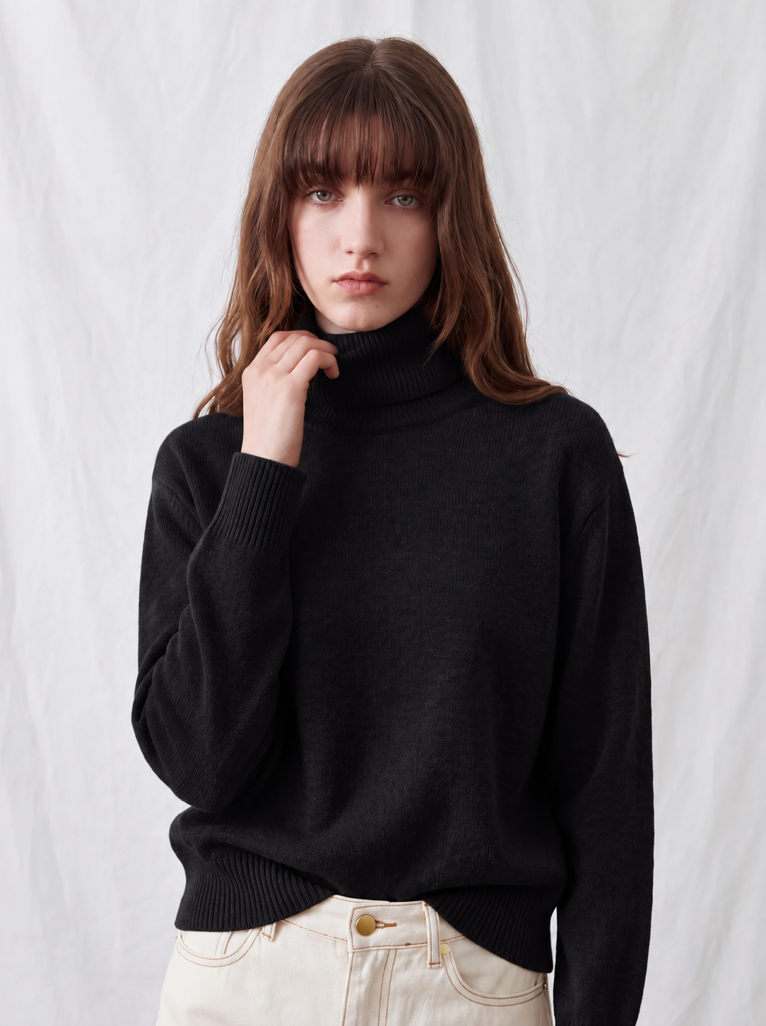 GRETA | Jersey de Punto de Cuello Alto