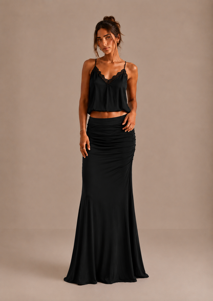 LAIA | Falda Maxi Elegante Fruncida