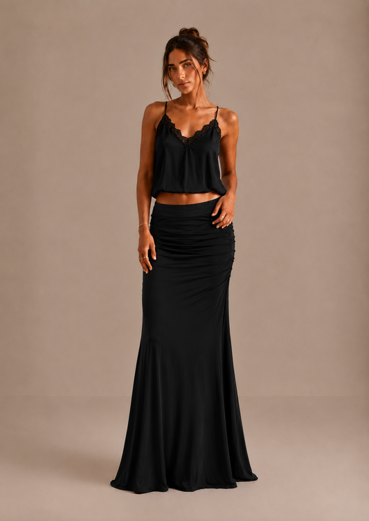 LAIA | Falda Maxi Elegante Fruncida