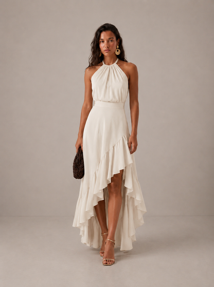 SARA | Vestido Elegante con Bajo Asimétrico