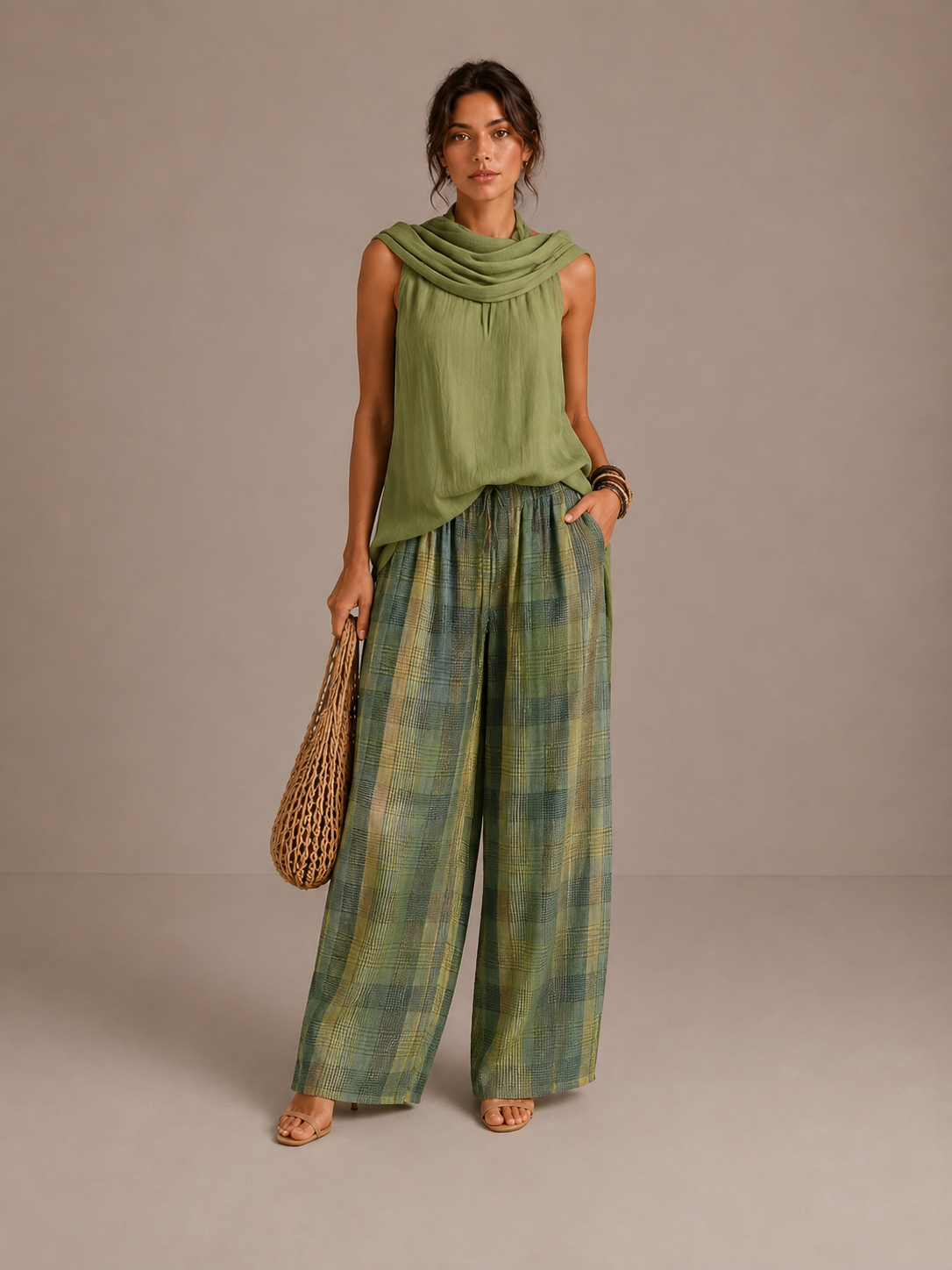 NORA | Conjunto de Pantalón Palazzo y Top Fluido