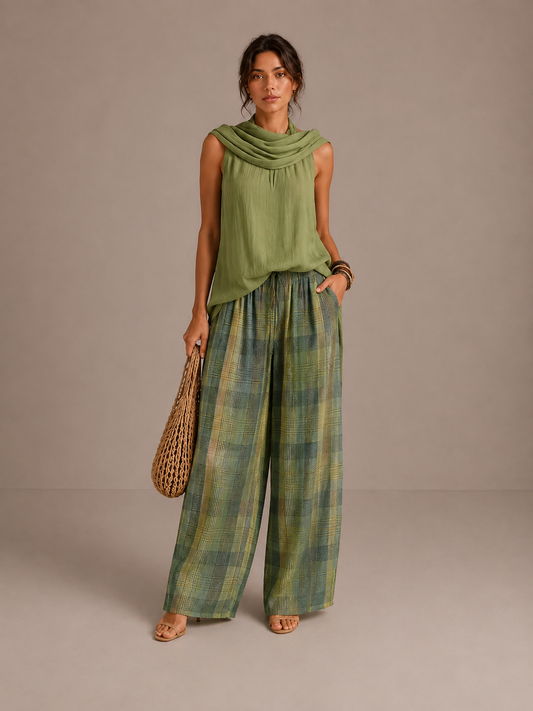 NORA | Conjunto de Pantalón Palazzo y Top Fluido