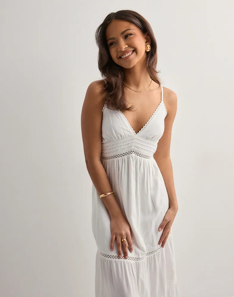 VALERIA | Vestido con inserciones de encaje