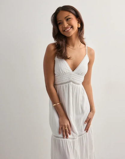 VALERIA | Vestido con inserciones de encaje