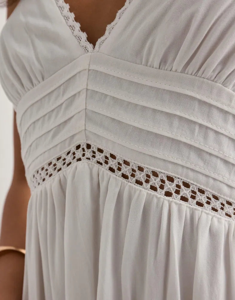 VALERIA | Vestido con inserciones de encaje