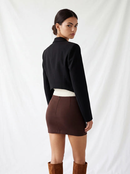 BRUNA | Falda Mini de Ante Suave
