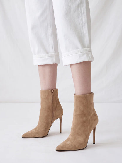 ALLEGRA | Botines de Tacón Fino en Ante