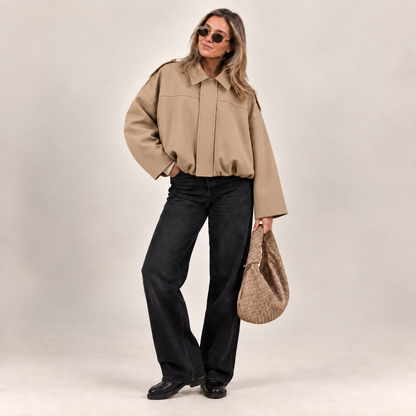 VITTORIA | Chaqueta Bomber de Ante Oversize