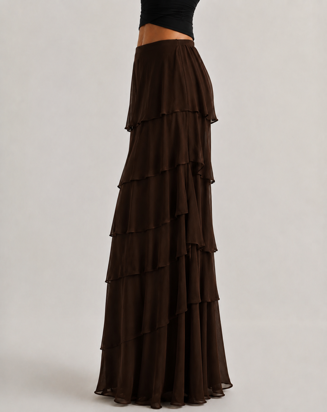 JANA | Falda maxi de volantes en capas