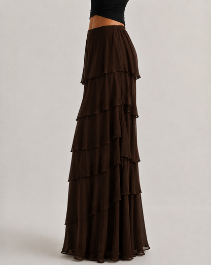JANA | Falda maxi de volantes en capas