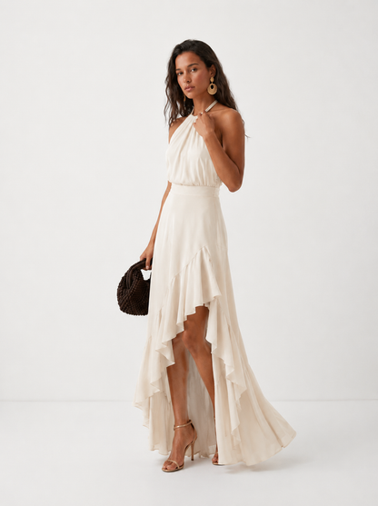 SARA | Vestido Elegante con Bajo Asimétrico
