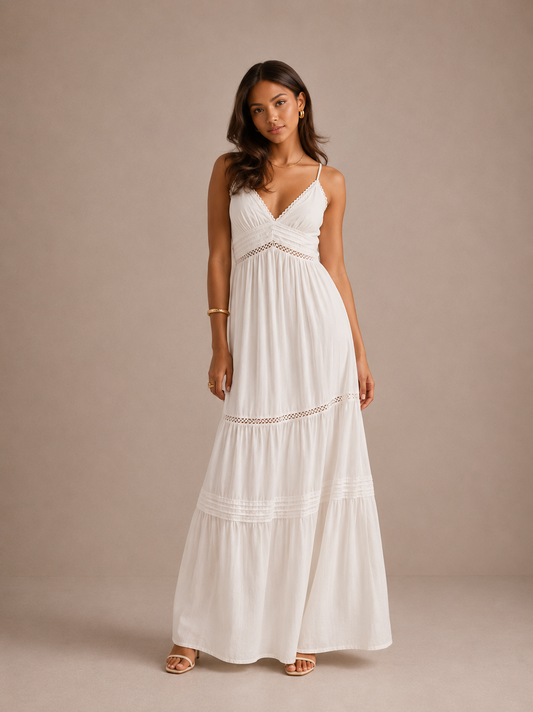 VALERIA | Vestido con inserciones de encaje