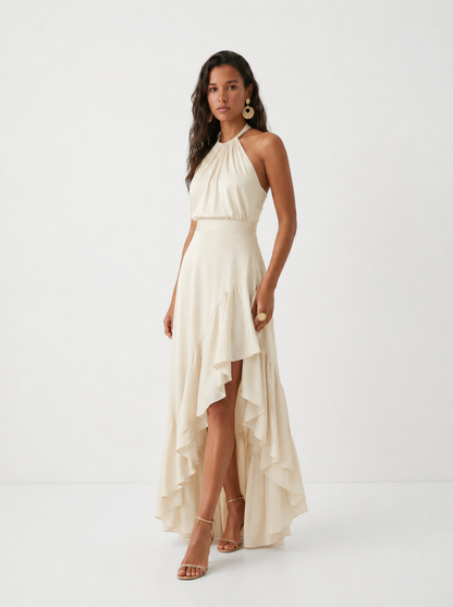 SARA | Vestido Elegante con Bajo Asimétrico