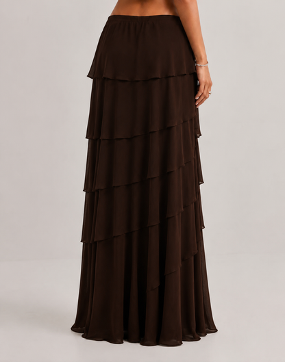 JANA | Falda maxi de volantes en capas