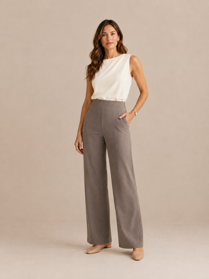 AINARA | Pantalones elásticos de tiro alto