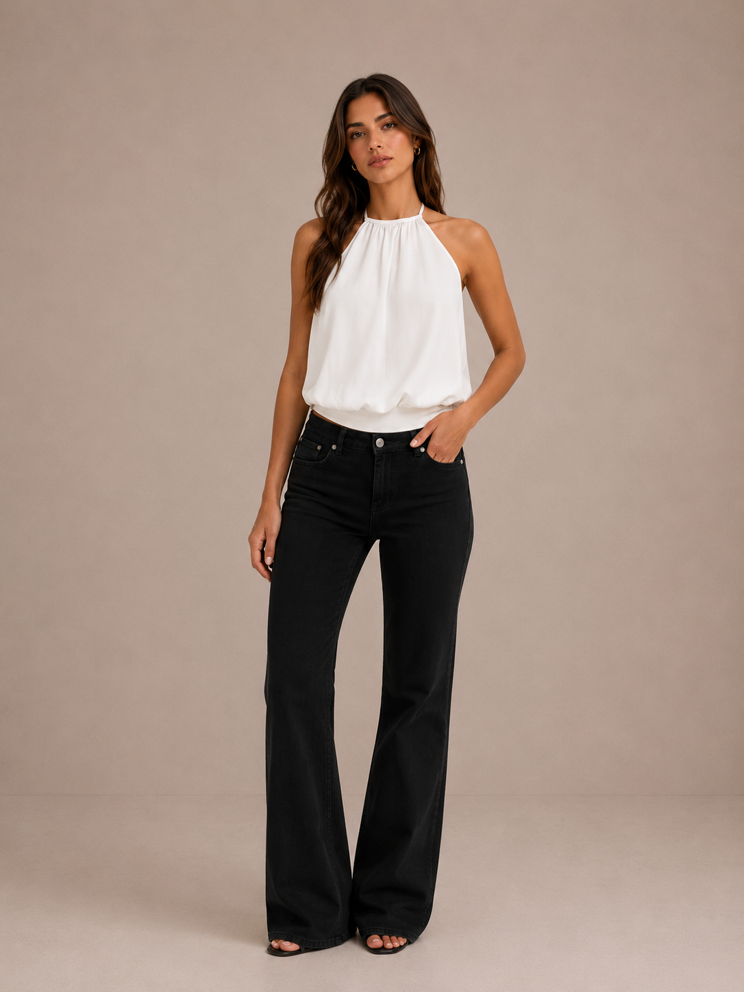VICTORIA | Top halter drapeado