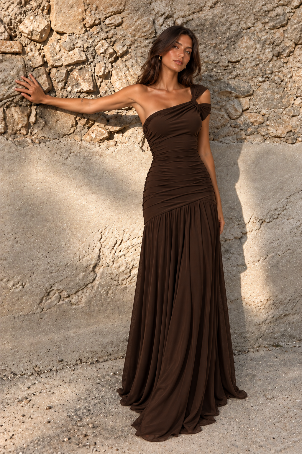VERA | Vestido Maxi Asimétrico Fruncido