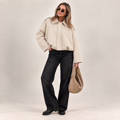 VITTORIA | Chaqueta Bomber de Ante Oversize