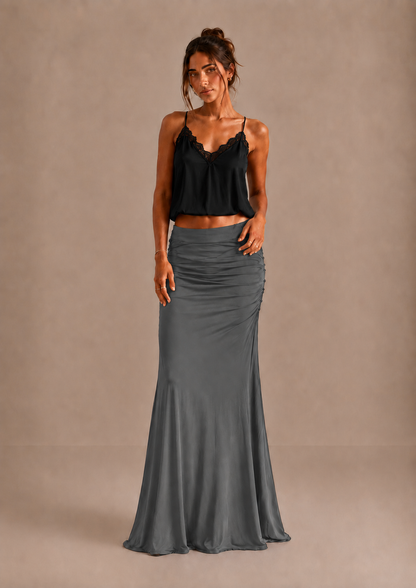 LAIA | Falda Maxi Elegante Fruncida