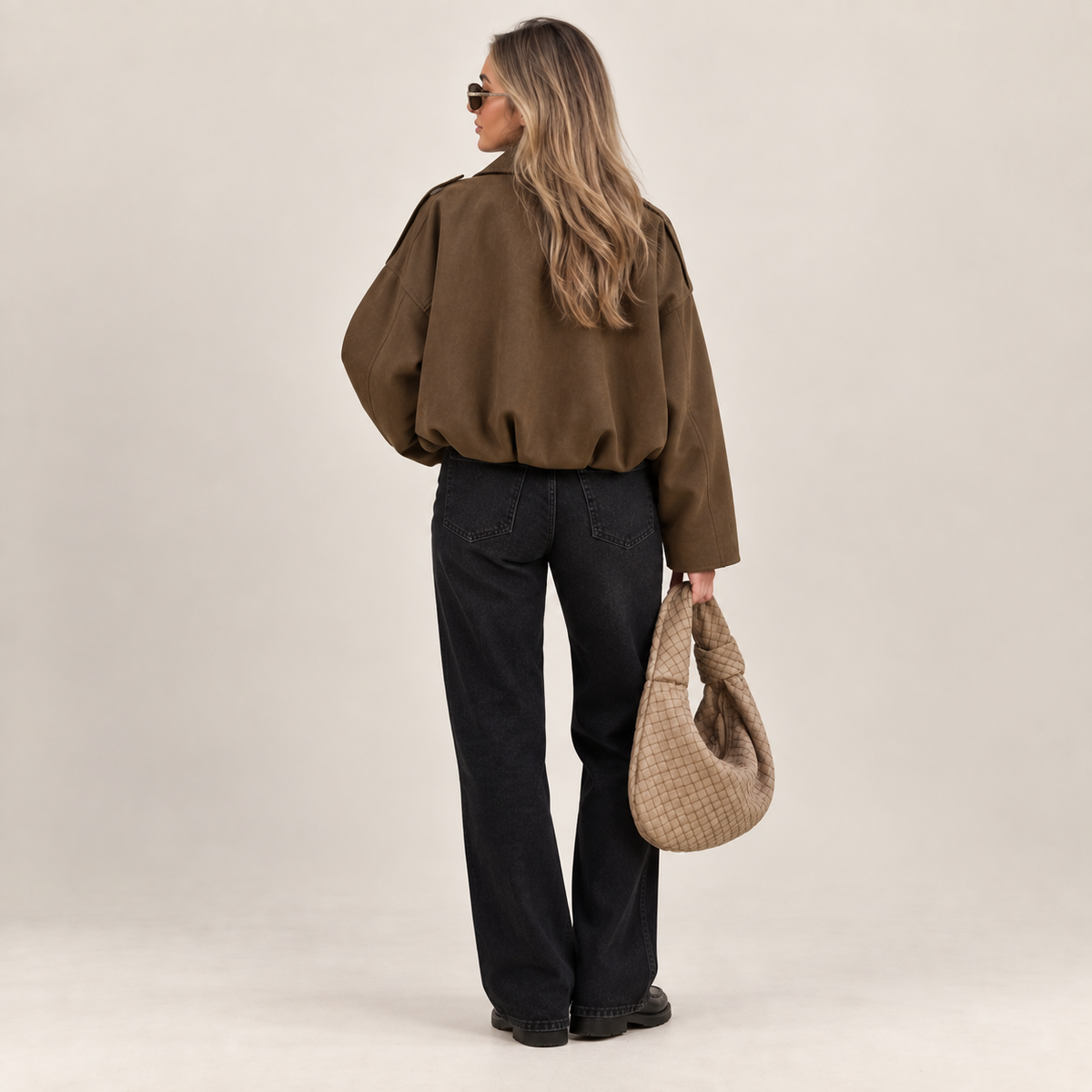 VITTORIA | Chaqueta Bomber de Ante Oversize