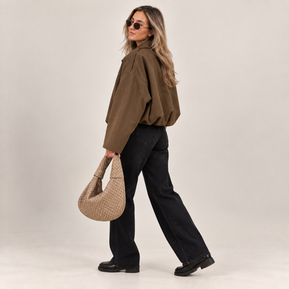 VITTORIA | Chaqueta Bomber de Ante Oversize