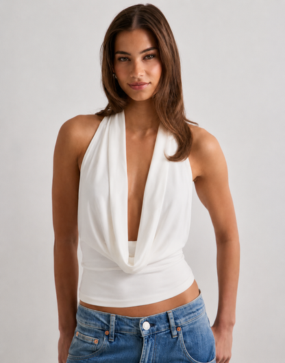 AMELIA | Top Bardot drapeado
