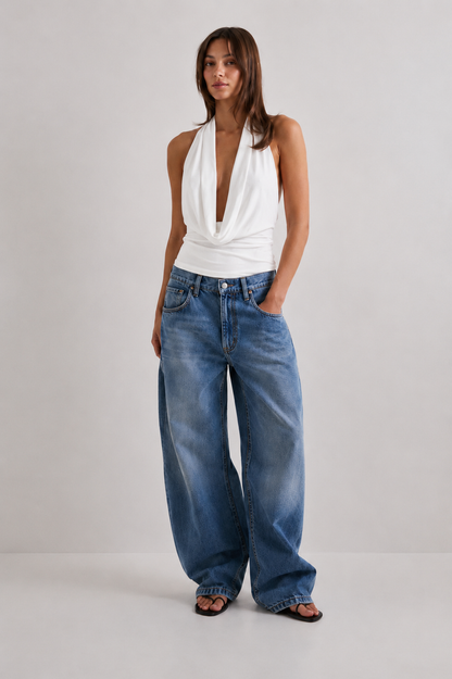 AMELIA | Top Bardot drapeado
