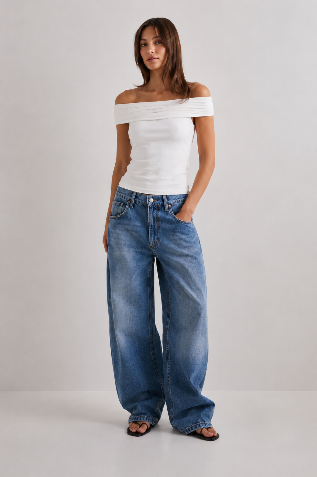 AMELIA | Top Bardot drapeado