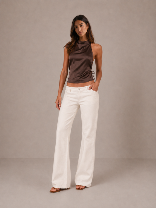 IRENE | Top halter satinado
