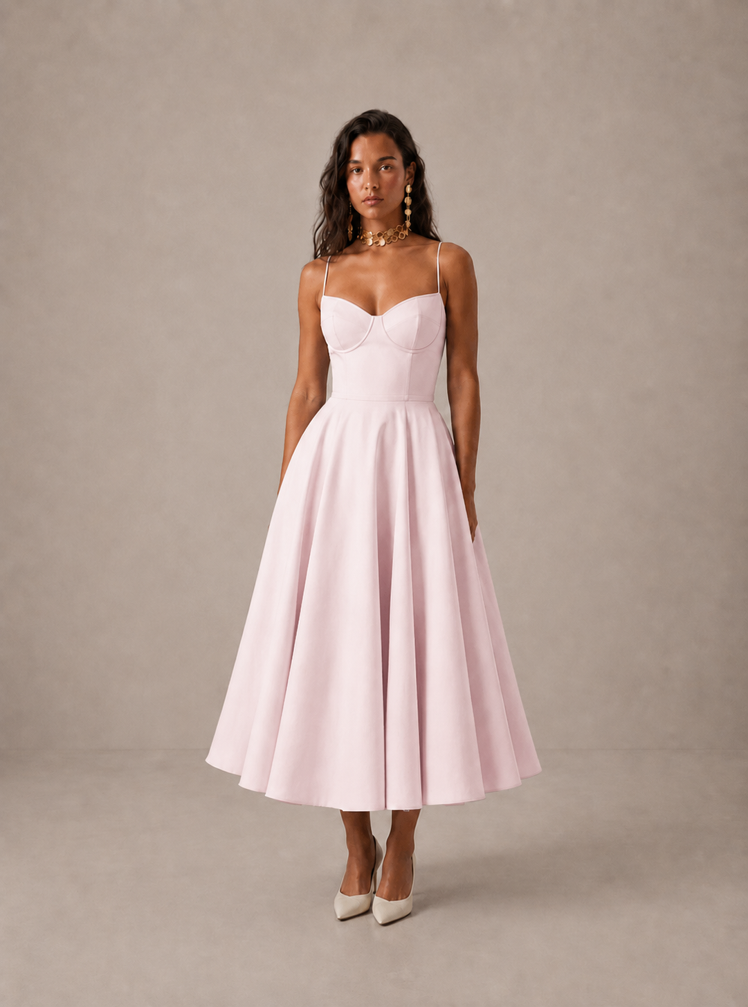 CARLOTA | Vestido Maxi con escote corazón y vuelo