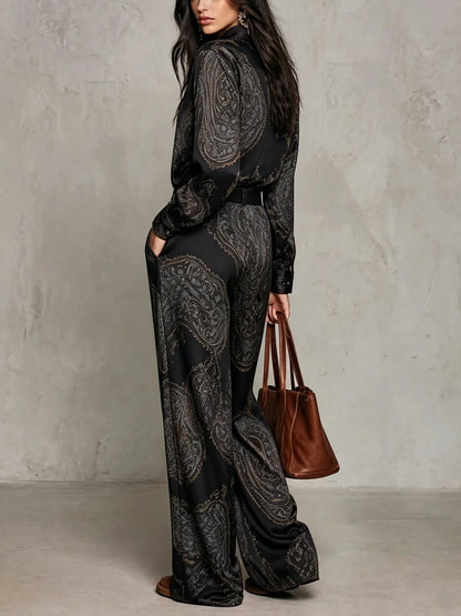 AMARA | Conjunto completo satén estampado paisley