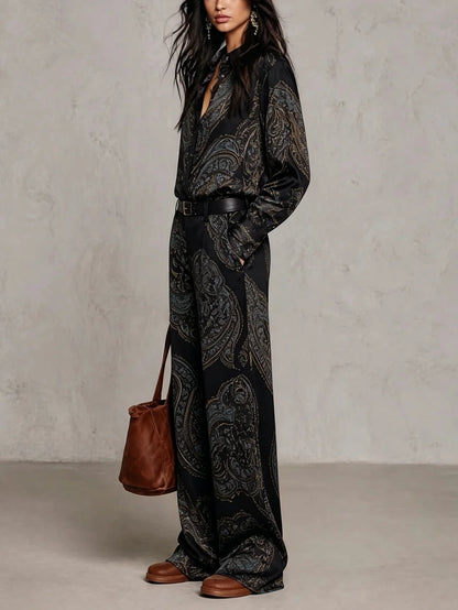 AMARA | Conjunto completo satén estampado paisley