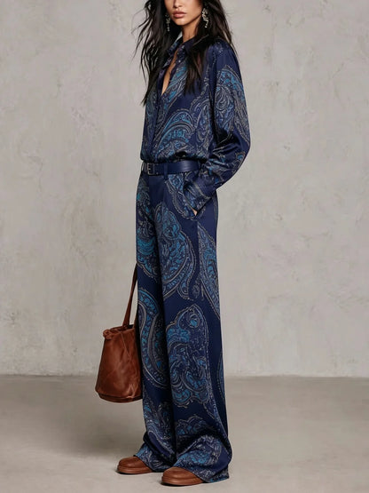 AMARA | Conjunto completo satén estampado paisley