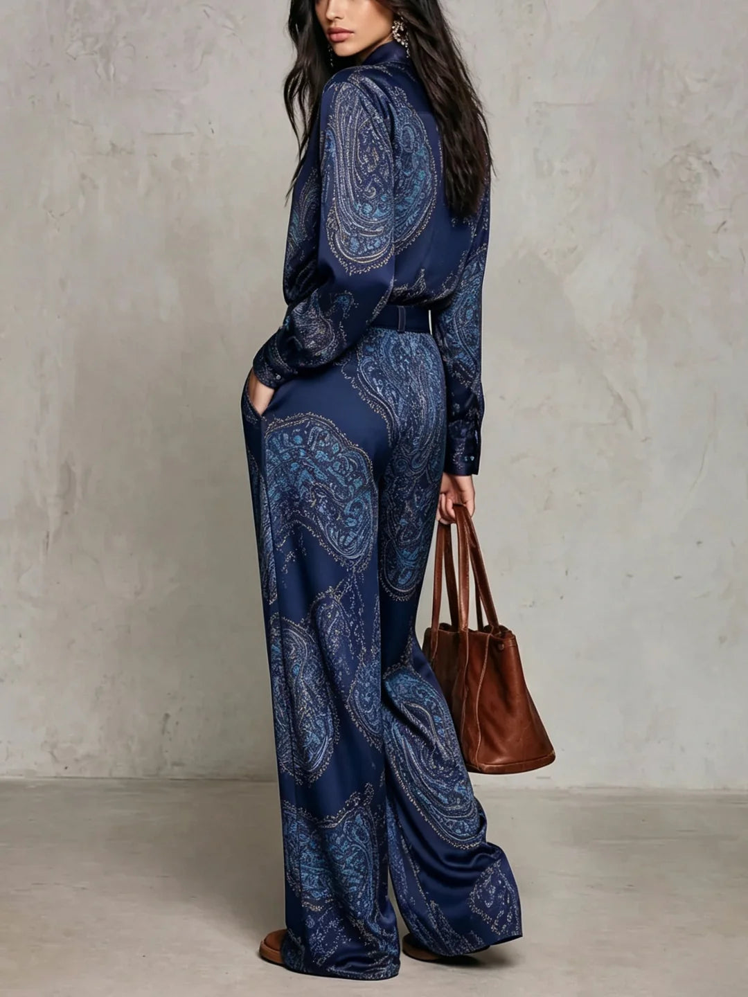 AMARA | Conjunto completo satén estampado paisley