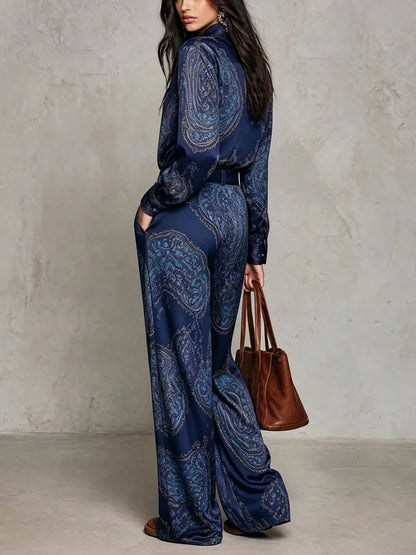 AMARA | Conjunto completo satén estampado paisley