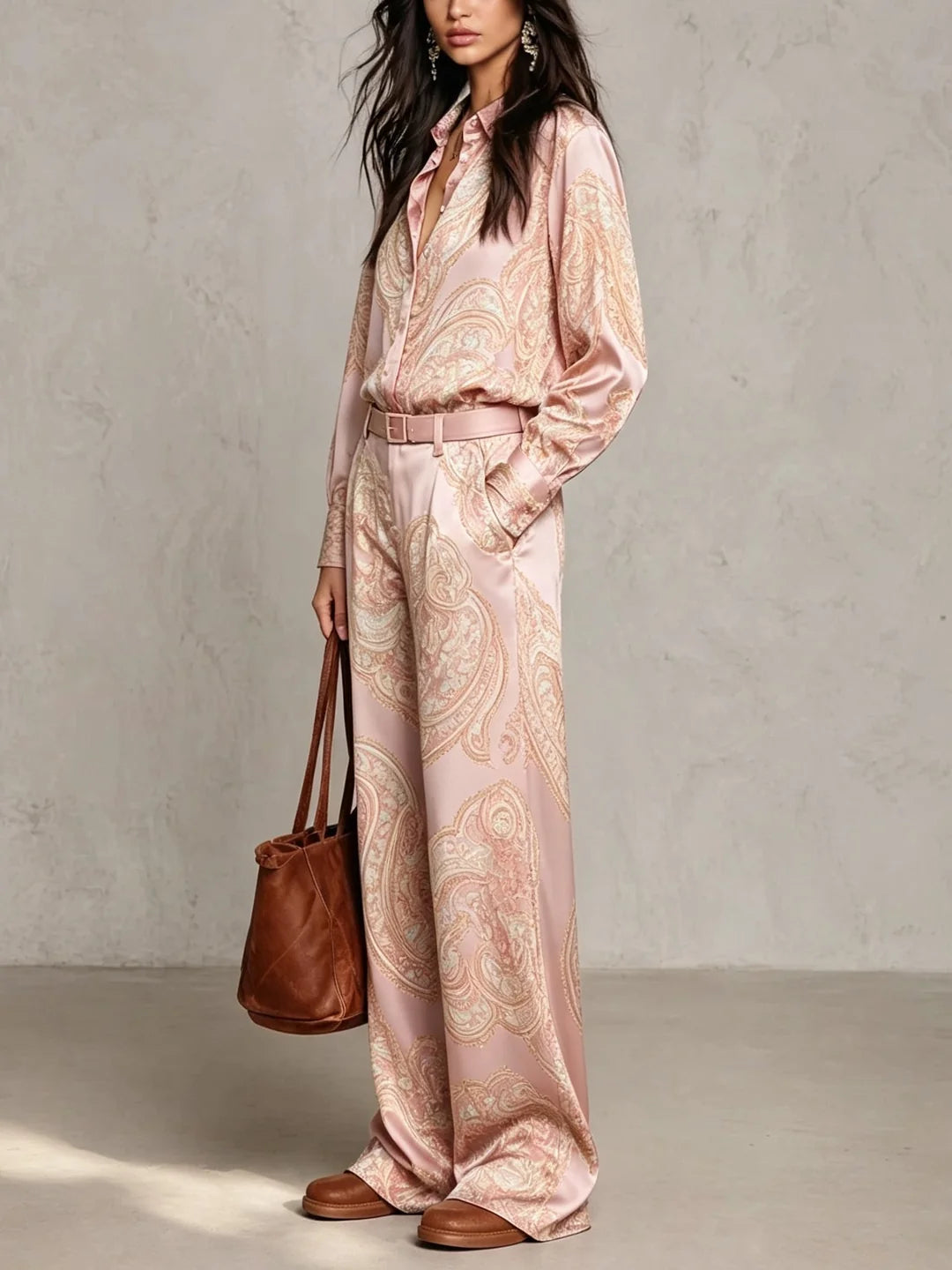 AMARA | Conjunto completo satén estampado paisley