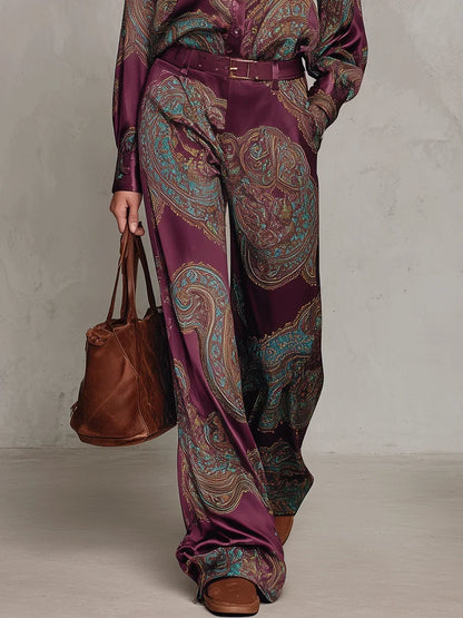 AMARA | Conjunto completo satén estampado paisley