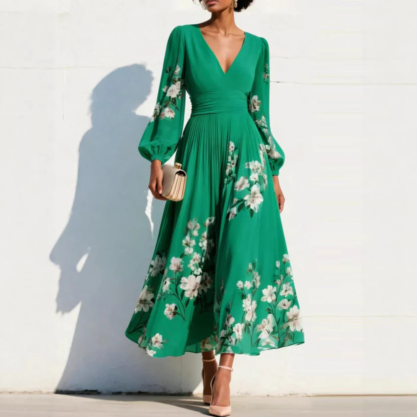 AURELIA | Vestido midi con escote en V