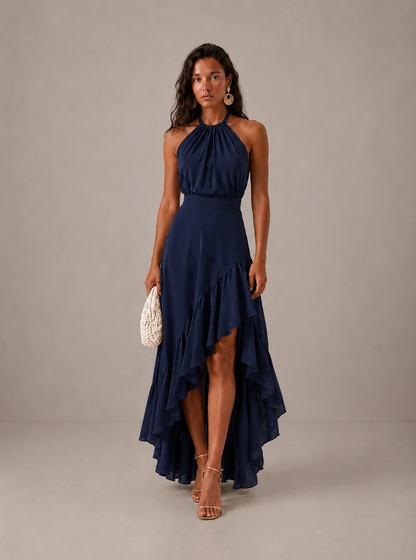 SARA | Vestido Elegante con Bajo Asimétrico