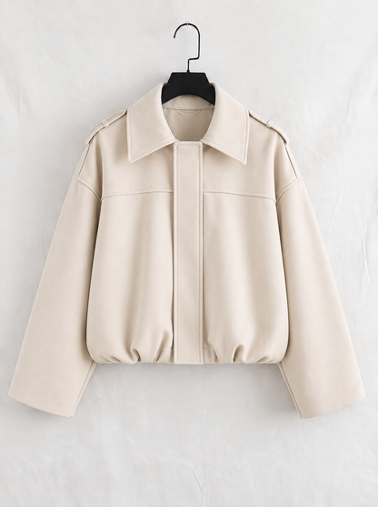 VITTORIA | Chaqueta Bomber de Ante Oversize