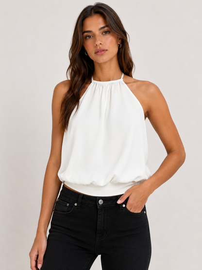 VICTORIA | Top halter drapeado