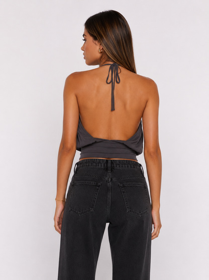 VICTORIA | Top halter drapeado