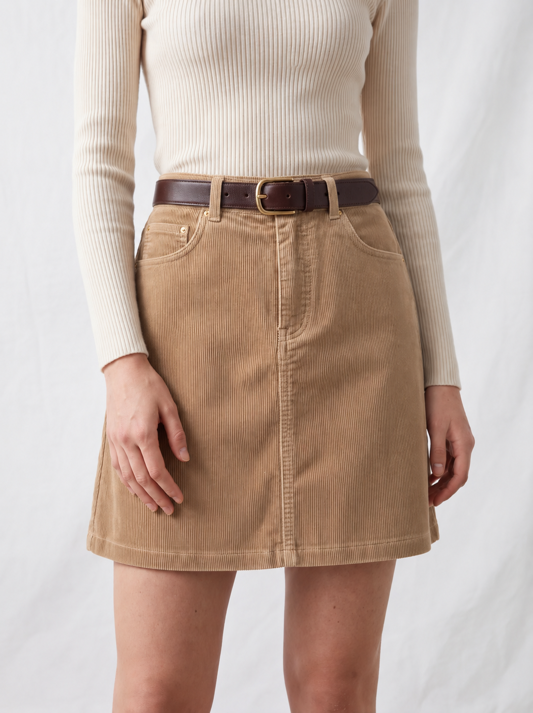 GIADA | Falda Mini de Pana con Cinturón