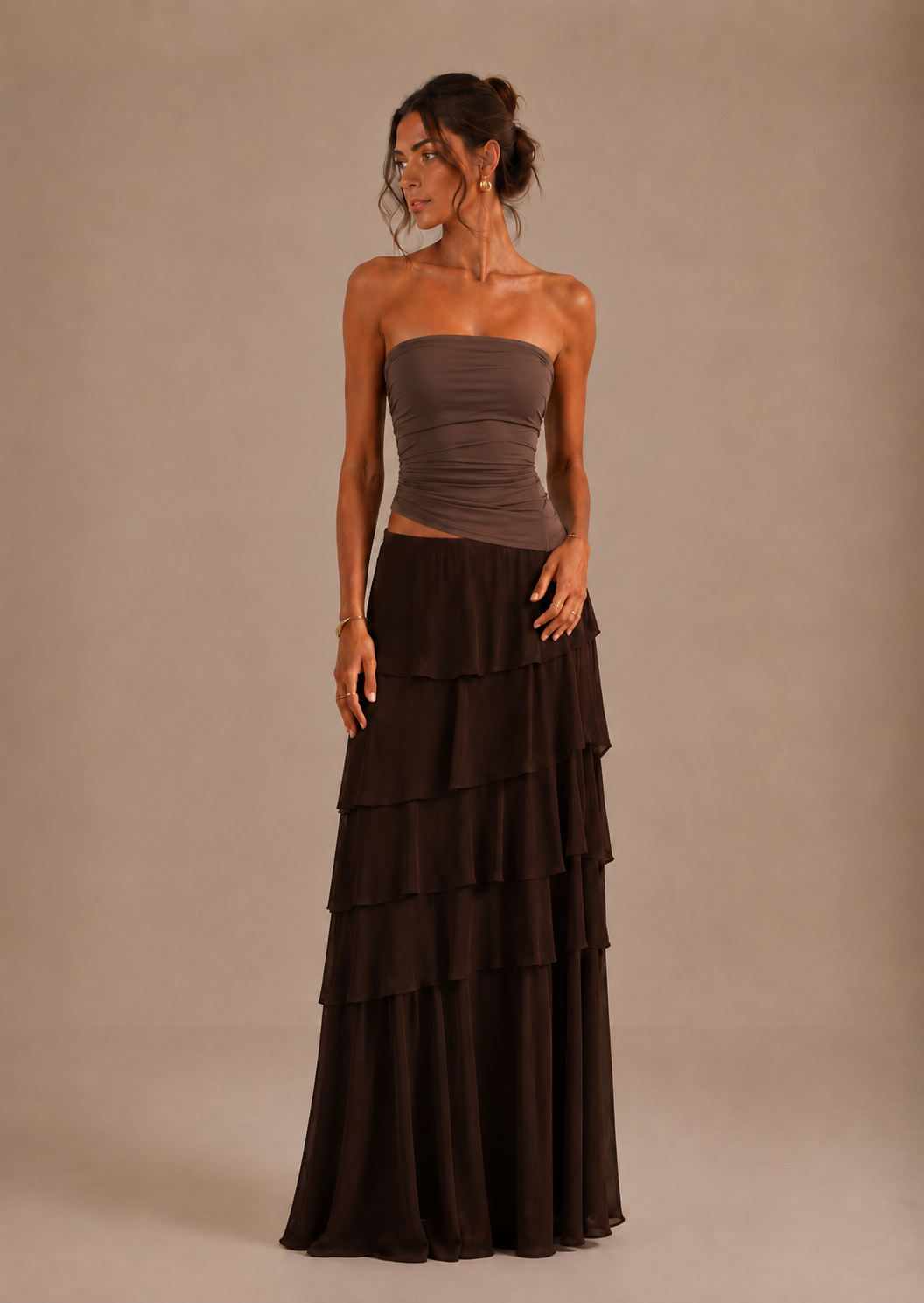 JANA | Falda maxi de volantes en capas