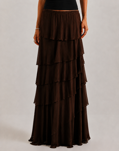 JANA | Falda maxi de volantes en capas