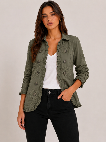 AITANA | Chaqueta bordada con volantes
