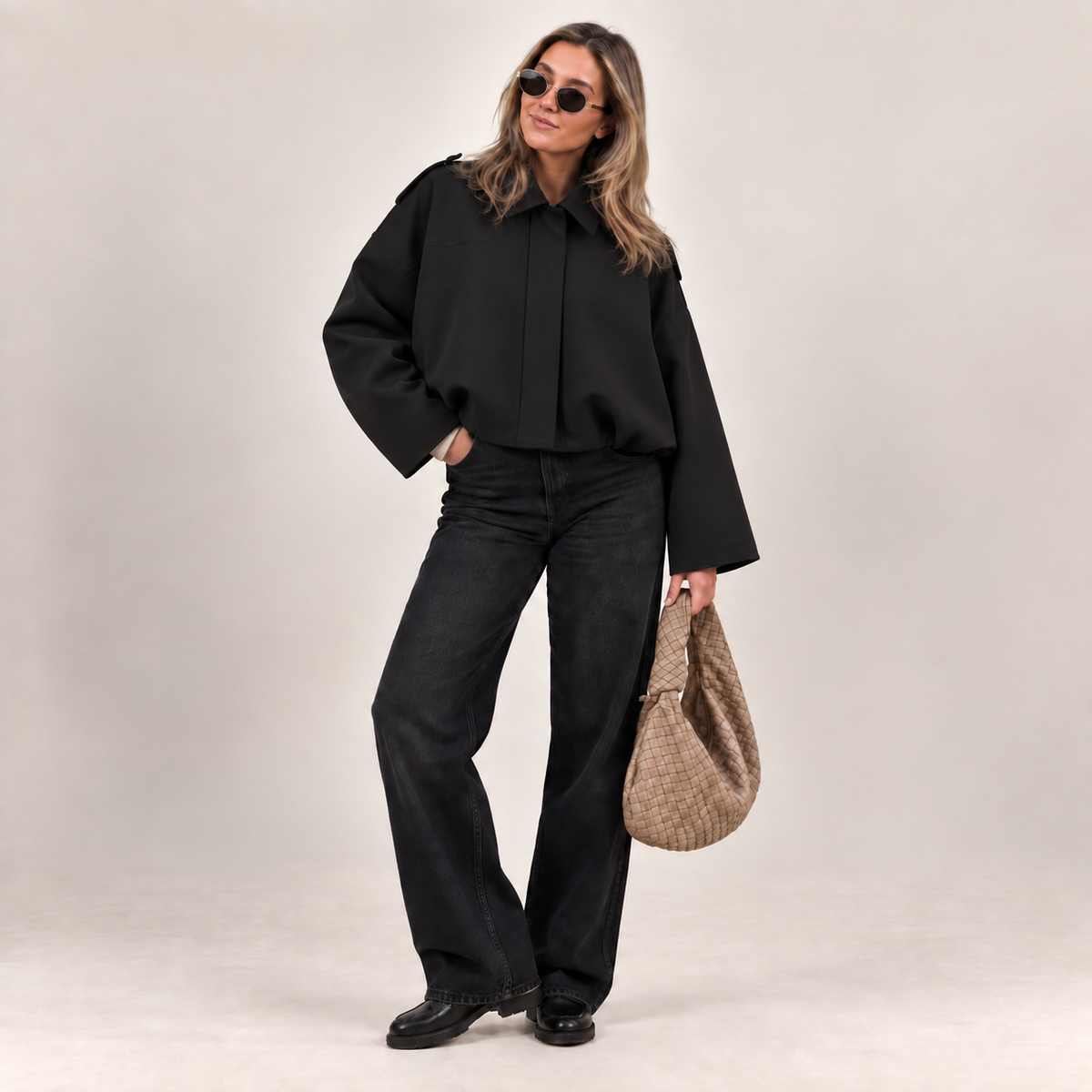 VITTORIA | Chaqueta Bomber de Ante Oversize