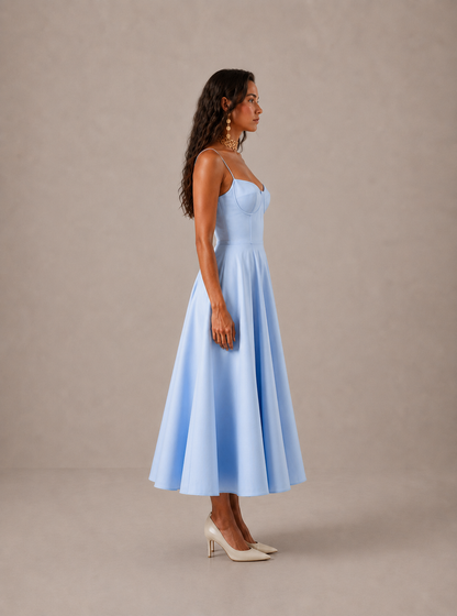 CARLOTA | Vestido Maxi con escote corazón y vuelo