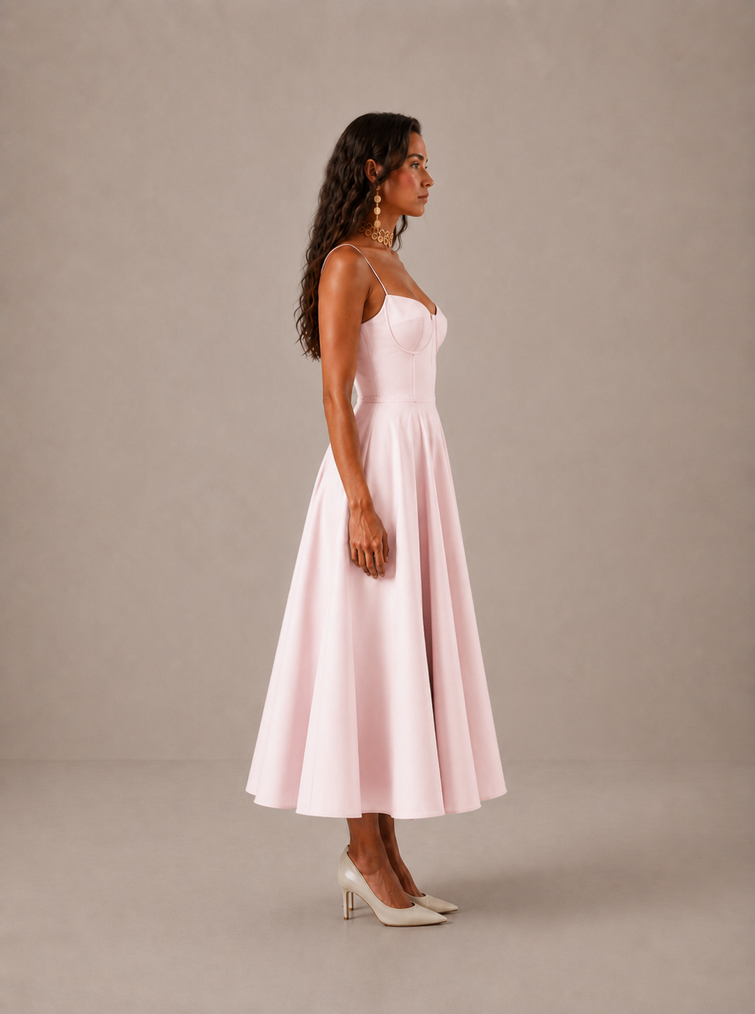CARLOTA | Vestido Maxi con escote corazón y vuelo