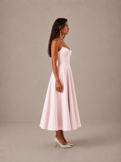 CARLOTA | Vestido Maxi con escote corazón y vuelo